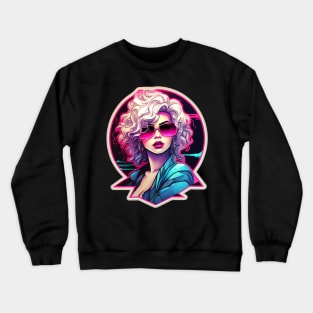 Retrowave Vintage Synthwave Mallsoft Vaporwave Girl Fairy Kei Crewneck Sweatshirt